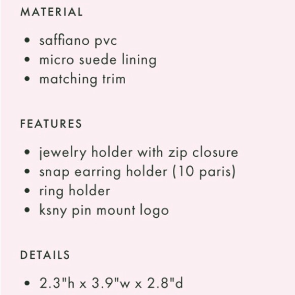 KATE SPADE Cameron Lemon Zest JEWELRY HOLDER! Zip Up Small Case Travel Coord Set - Picture 6 of 6